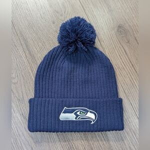 Seattle Seahawks Fanatic Logo Cuffed Knit Hat With Pom